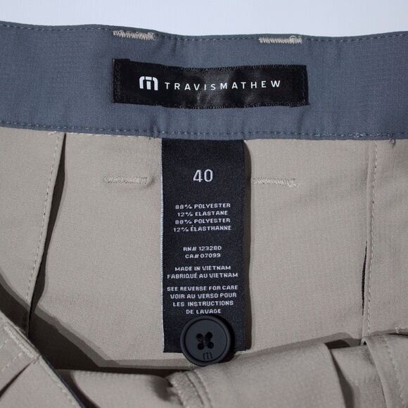 NWT Travis Mathew Wanderlust 9” Shorts Stretch Khaki Beige Men Size 40 (B4) - Picture 8 of 9